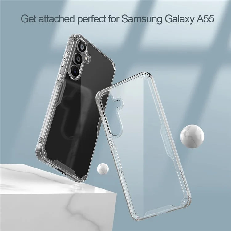NILLKIN Nature Pro Series For Samsung Galaxy A55 5G Case PC+TPU Anti-Scratch Clear Back Cover