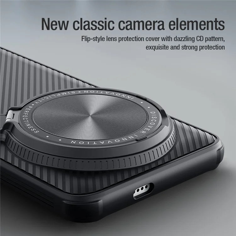 NILLKIN CamShield Prop Magnetic Series for Xiaomi 14 Ultra Case PC+TPU Phone Cover with Camera Cover / Kickstand