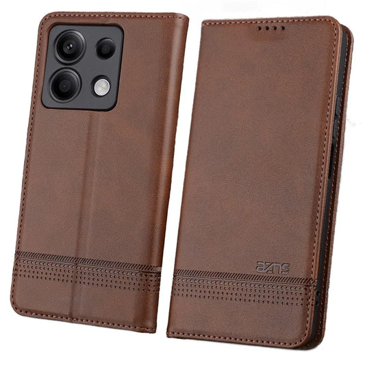 AZNS For Xiaomi Redmi Note 13 Pro 5G / Poco X6 5G Case Leather Cowhide Texture Phone Cover
