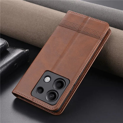 AZNS For Xiaomi Redmi Note 13 Pro 5G / Poco X6 5G Case Leather Cowhide Texture Phone Cover
