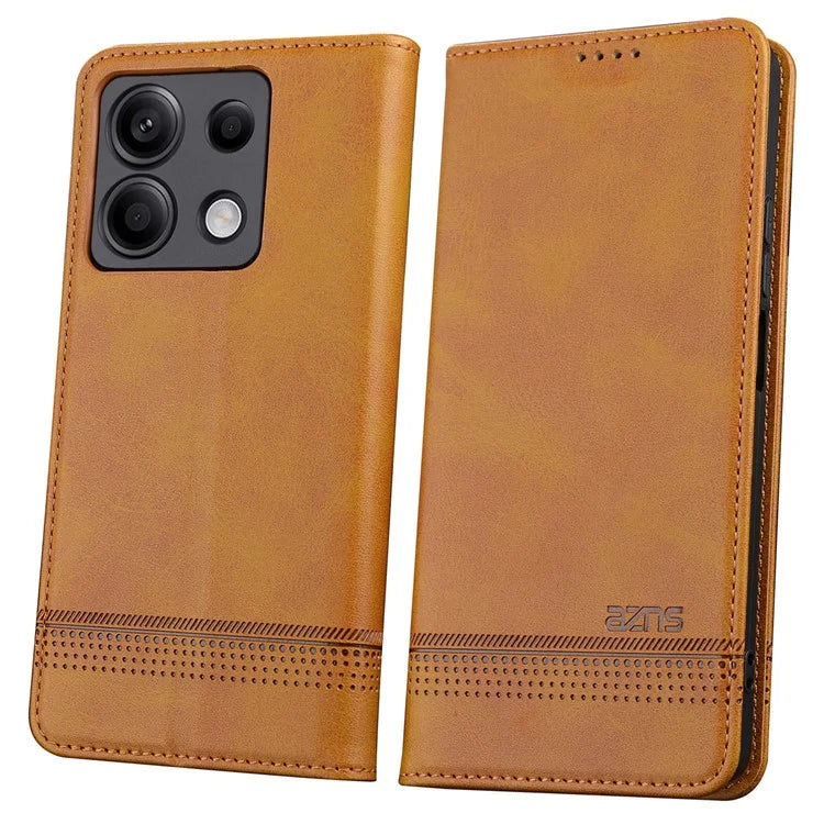 AZNS For Xiaomi Redmi Note 13 Pro 5G / Poco X6 5G Case Leather Cowhide Texture Phone Cover