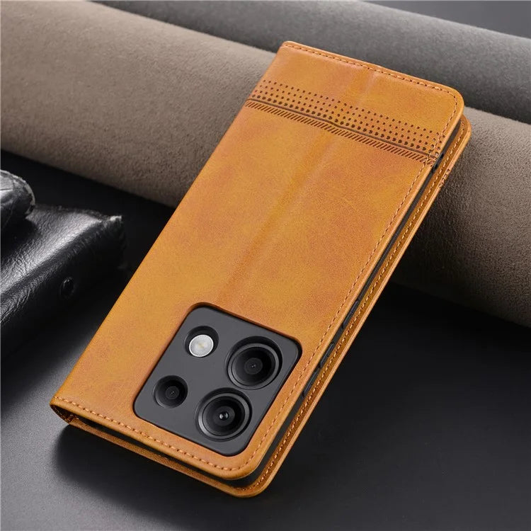AZNS For Xiaomi Redmi Note 13 Pro 5G / Poco X6 5G Case Leather Cowhide Texture Phone Cover
