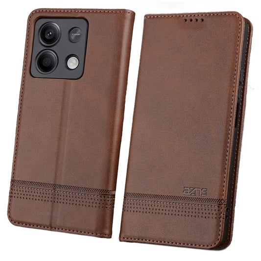 AZNS For Xiaomi Redmi Note 13 5G Case PU Leather Flip Folio Phone Cover with Card Holders