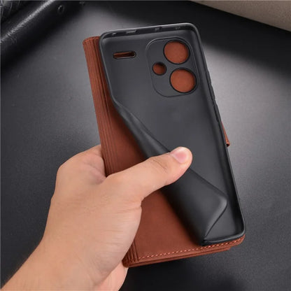 AZNS For Xiaomi Redmi Note 13 Pro+ 5G Leather Case Stand TPU Inner Shell Phone Cover