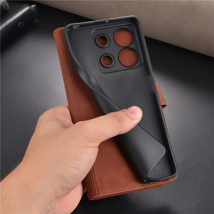 AZNS For Xiaomi Redmi Note 13 5G Cell Phone Case Leather+TPU Inner Stand Cover