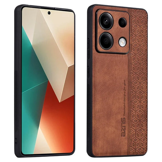 AZNS For Xiaomi Redmi Note 13 Pro 5G / Poco X6 5G Phone Case PU Leather Coated TPU Anti-fall Cover