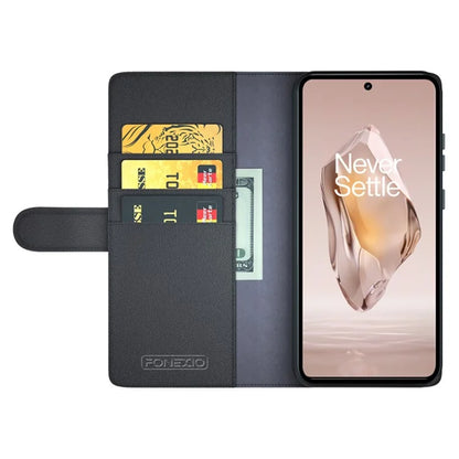 For OnePlus 12R 5G / Ace 3 5G Case Shockproof Genuine Split Leather Phone Cover