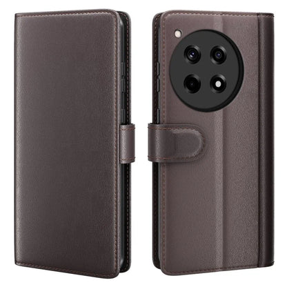For OnePlus 12R 5G / Ace 3 5G Case Shockproof Genuine Split Leather Phone Cover