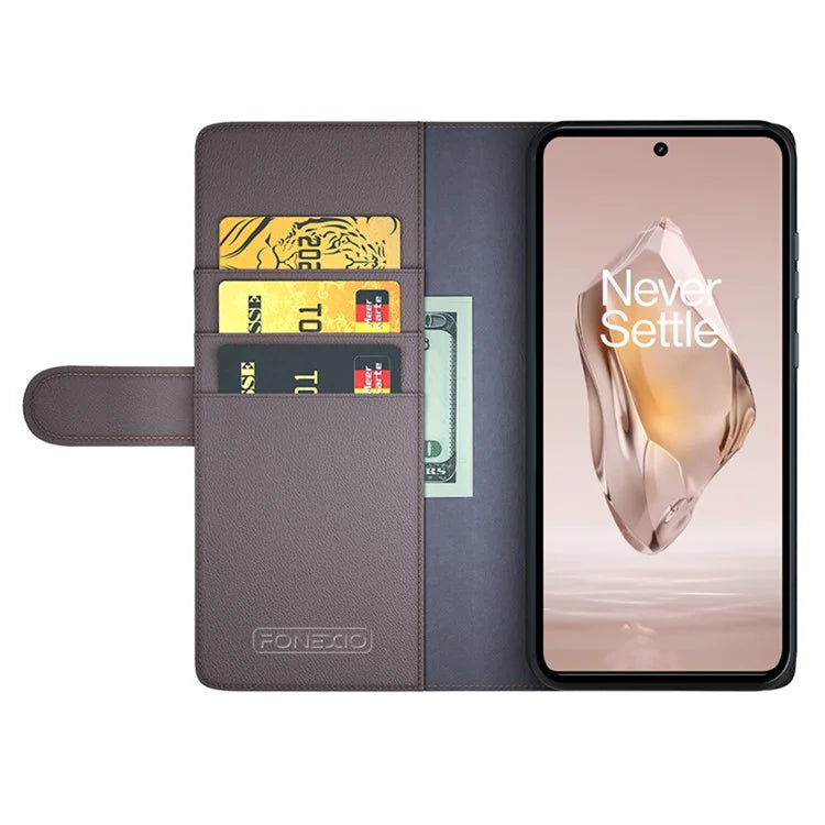 For OnePlus 12R 5G / Ace 3 5G Case Shockproof Genuine Split Leather Phone Cover