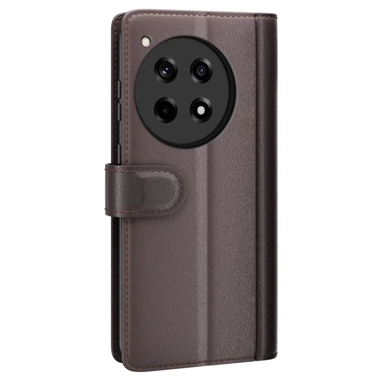 For OnePlus 12R 5G / Ace 3 5G Case Shockproof Genuine Split Leather Phone Cover