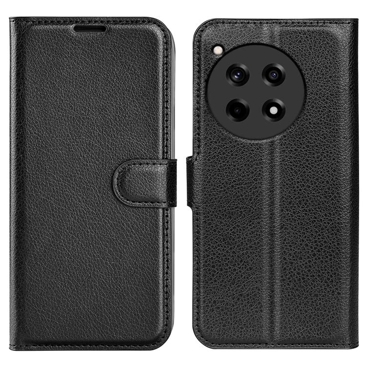For OnePlus 12R 5G / Ace 3 5G Case Litchi Texture Leather Wallet Flip Cover