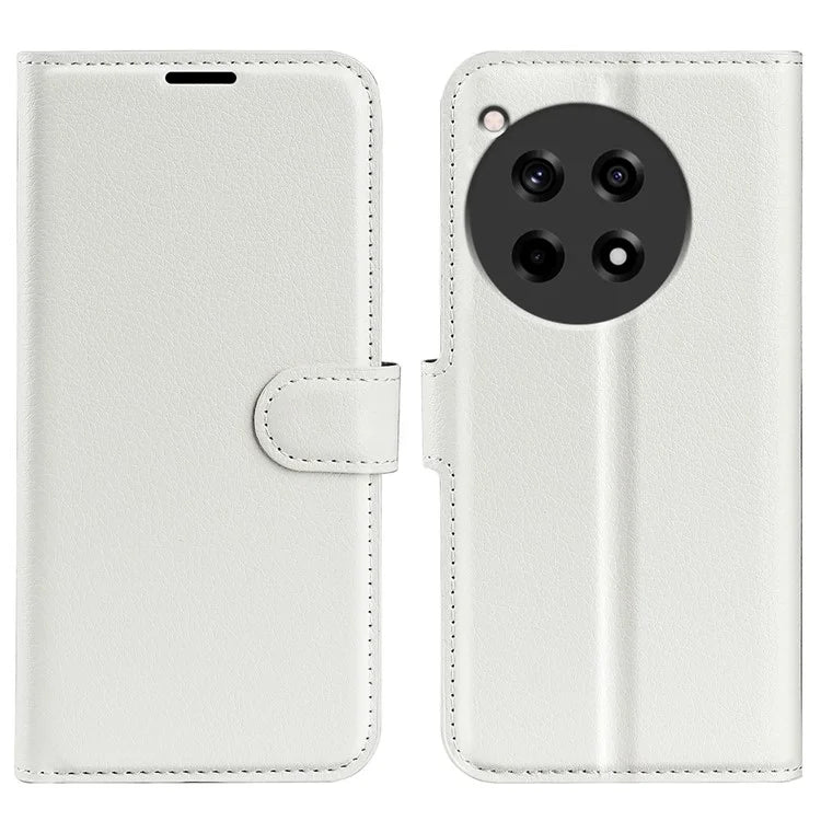For OnePlus 12R 5G / Ace 3 5G Case Litchi Texture Leather Wallet Flip Cover