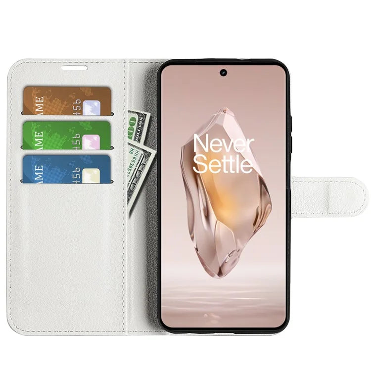 For OnePlus 12R 5G / Ace 3 5G Case Litchi Texture Leather Wallet Flip Cover