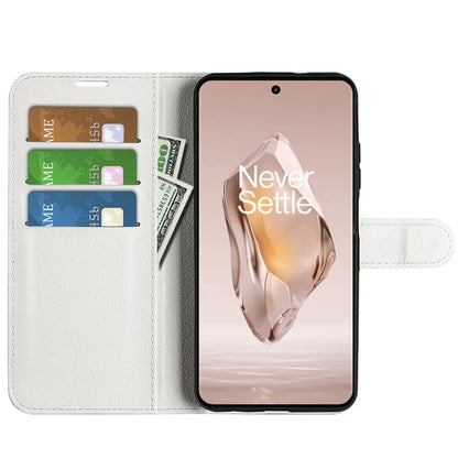 For OnePlus 12R 5G / Ace 3 5G Case Litchi Texture Leather Wallet Flip Cover