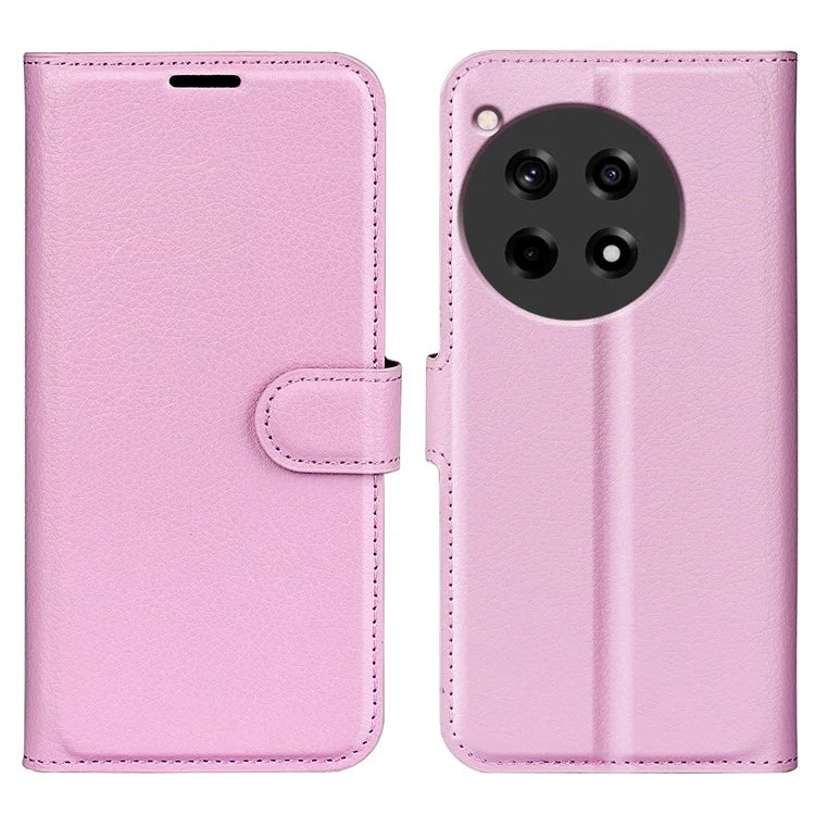 For OnePlus 12R 5G / Ace 3 5G Case Litchi Texture Leather Wallet Flip Cover