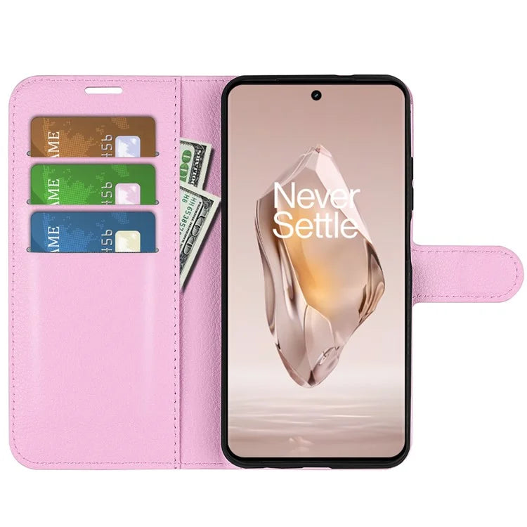 For OnePlus 12R 5G / Ace 3 5G Case Litchi Texture Leather Wallet Flip Cover