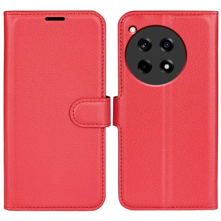 For OnePlus 12R 5G / Ace 3 5G Case Litchi Texture Leather Wallet Flip Cover