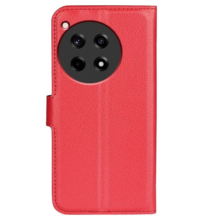 For OnePlus 12R 5G / Ace 3 5G Case Litchi Texture Leather Wallet Flip Cover