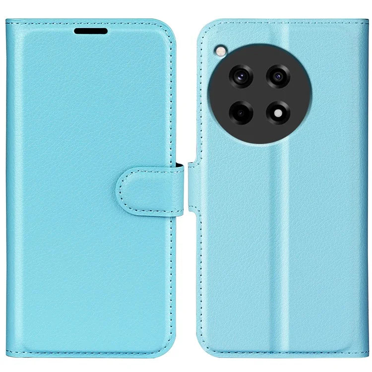 For OnePlus 12R 5G / Ace 3 5G Case Litchi Texture Leather Wallet Flip Cover