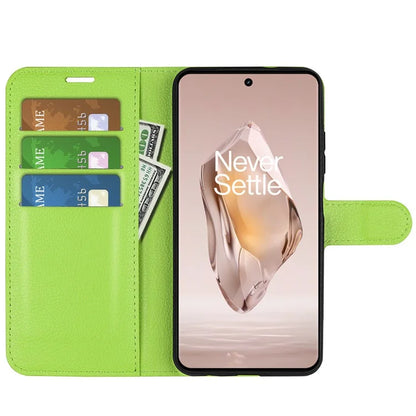 For OnePlus 12R 5G / Ace 3 5G Case Litchi Texture Leather Wallet Flip Cover