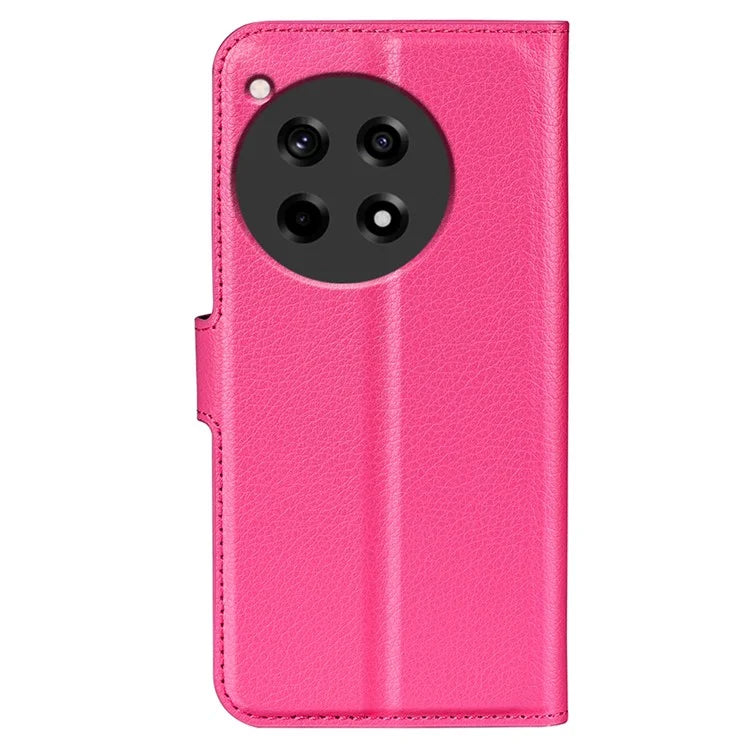 For OnePlus 12R 5G / Ace 3 5G Case Litchi Texture Leather Wallet Flip Cover