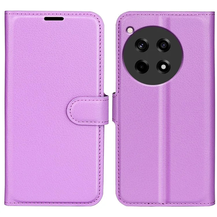 For OnePlus 12R 5G / Ace 3 5G Case Litchi Texture Leather Wallet Flip Cover
