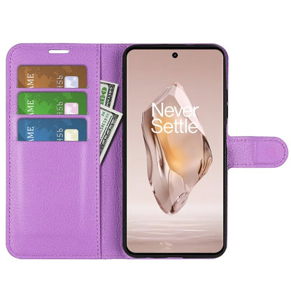 For OnePlus 12R 5G / Ace 3 5G Case Litchi Texture Leather Wallet Flip Cover