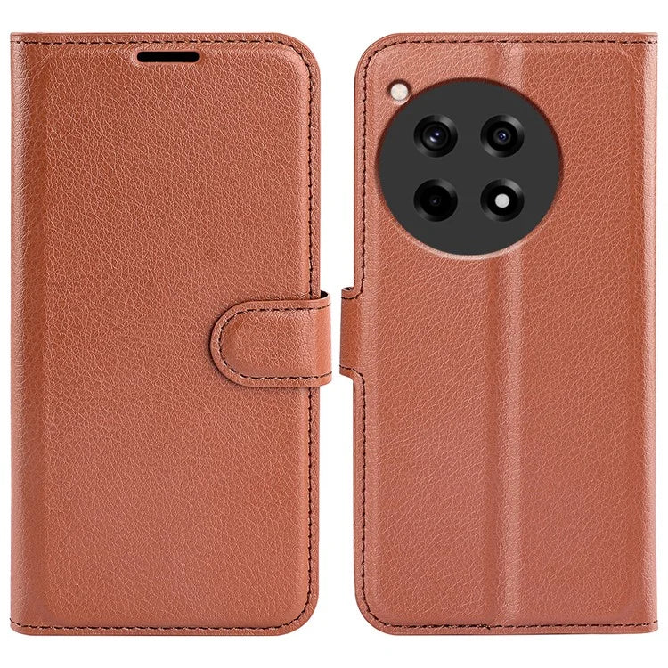 For OnePlus 12R 5G / Ace 3 5G Case Litchi Texture Leather Wallet Flip Cover
