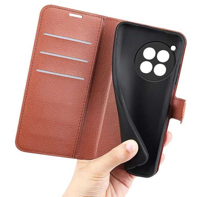 For OnePlus 12R 5G / Ace 3 5G Case Litchi Texture Leather Wallet Flip Cover