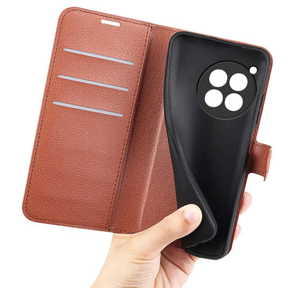 For OnePlus 12R 5G / Ace 3 5G Case Litchi Texture Leather Wallet Flip Cover