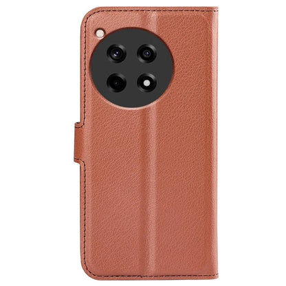 For OnePlus 12R 5G / Ace 3 5G Case Litchi Texture Leather Wallet Flip Cover