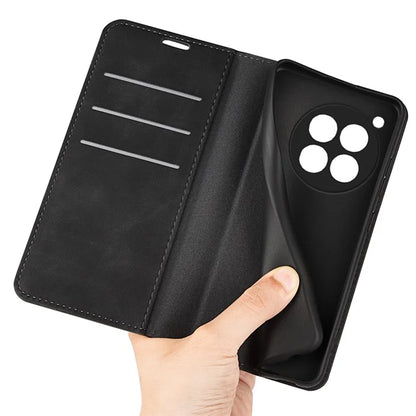 For OnePlus 12R 5G / Ace 3 5G Case PU Leather Wallet Phone Cover Auto-absorbed