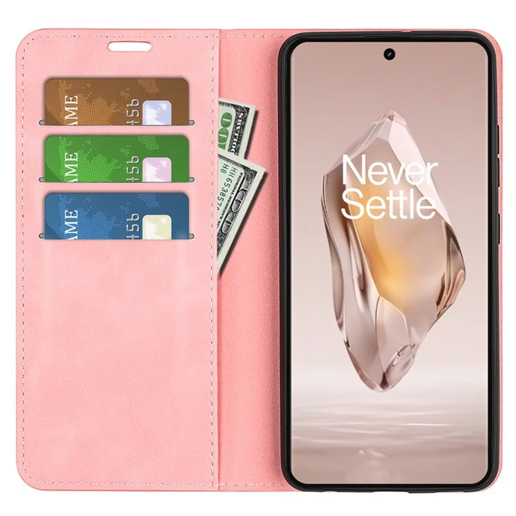For OnePlus 12R 5G / Ace 3 5G Case PU Leather Wallet Phone Cover Auto-absorbed