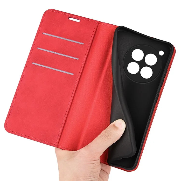 For OnePlus 12R 5G / Ace 3 5G Case PU Leather Wallet Phone Cover Auto-absorbed
