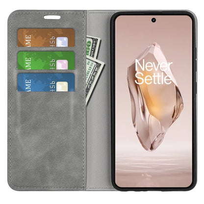For OnePlus 12R 5G / Ace 3 5G Case PU Leather Wallet Phone Cover Auto-absorbed