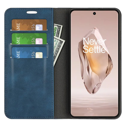 For OnePlus 12R 5G / Ace 3 5G Case PU Leather Wallet Phone Cover Auto-absorbed