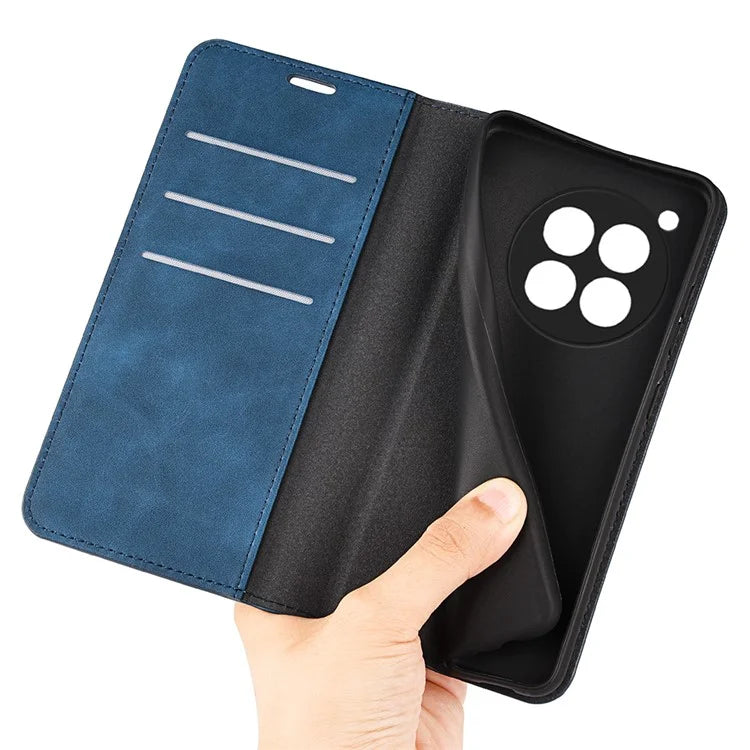 For OnePlus 12R 5G / Ace 3 5G Case PU Leather Wallet Phone Cover Auto-absorbed