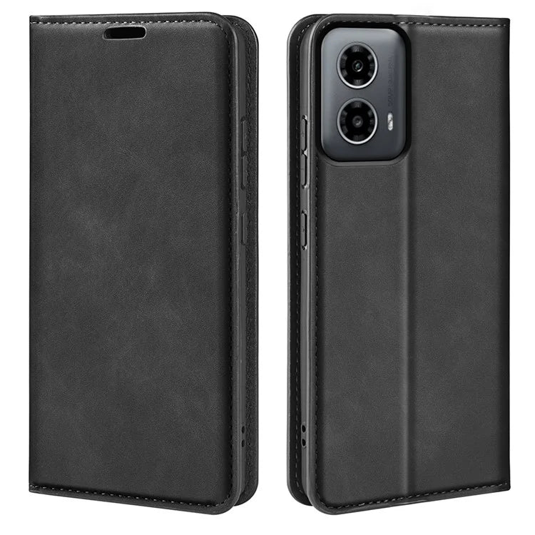 For Motorola Moto G34 5G Case PU Leather Stand View Magnetic Protect Phone Cover