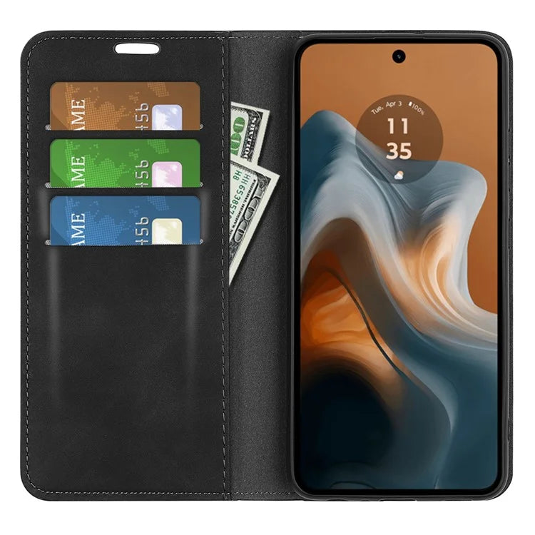 For Motorola Moto G34 5G Case PU Leather Stand View Magnetic Protect Phone Cover
