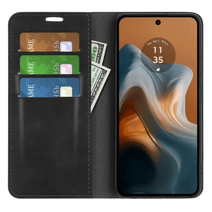For Motorola Moto G34 5G Case PU Leather Stand View Magnetic Protect Phone Cover