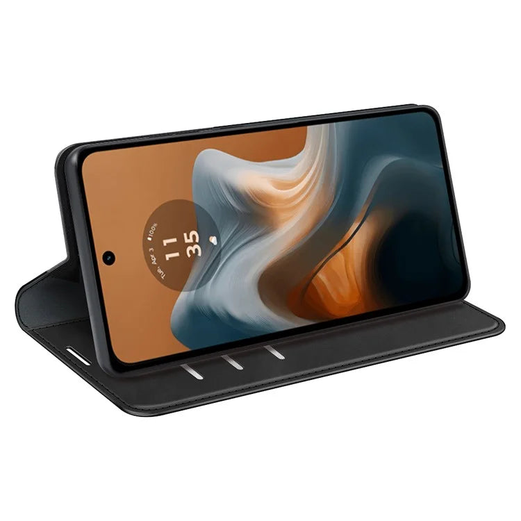 For Motorola Moto G34 5G Case PU Leather Stand View Magnetic Protect Phone Cover