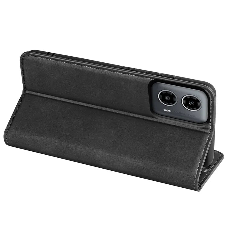 For Motorola Moto G34 5G Case PU Leather Stand View Magnetic Protect Phone Cover