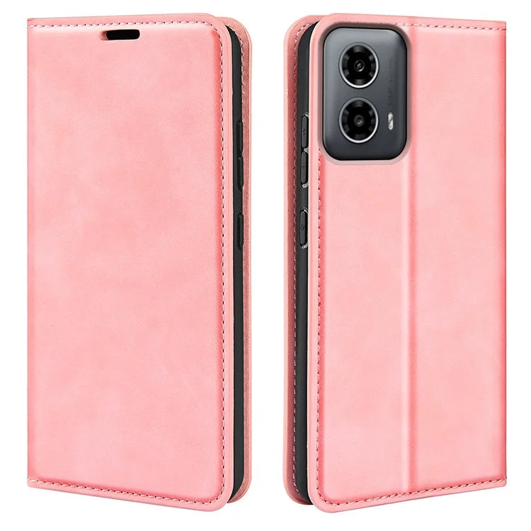 For Motorola Moto G34 5G Case PU Leather Stand View Magnetic Protect Phone Cover