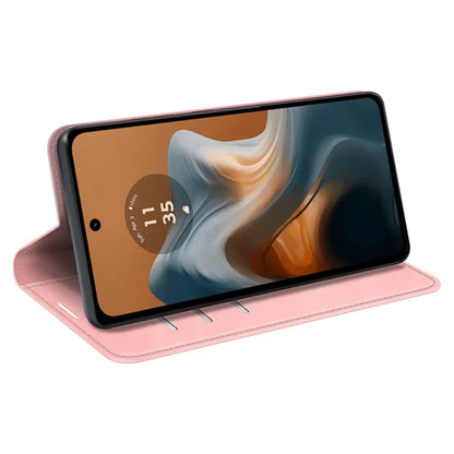 For Motorola Moto G34 5G Case PU Leather Stand View Magnetic Protect Phone Cover