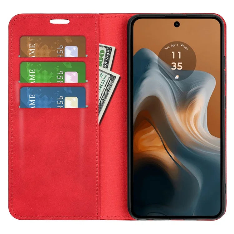For Motorola Moto G34 5G Case PU Leather Stand View Magnetic Protect Phone Cover