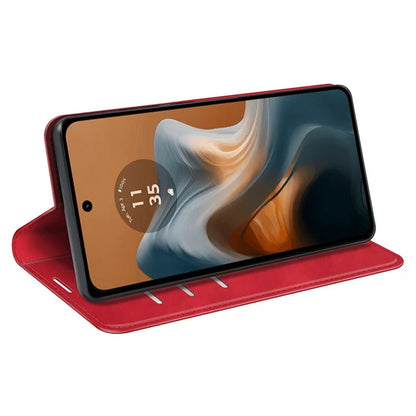 For Motorola Moto G34 5G Case PU Leather Stand View Magnetic Protect Phone Cover