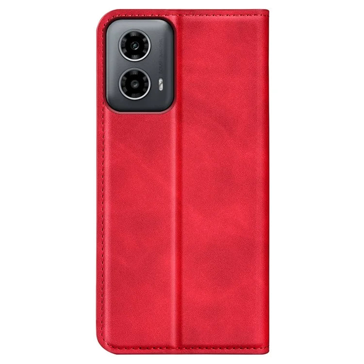 For Motorola Moto G34 5G Case PU Leather Stand View Magnetic Protect Phone Cover