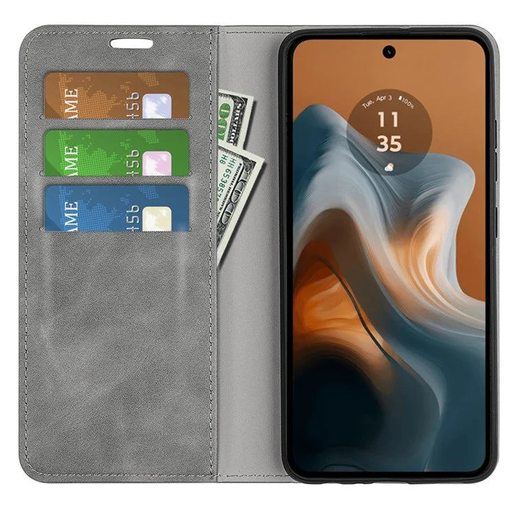 For Motorola Moto G34 5G Case PU Leather Stand View Magnetic Protect Phone Cover