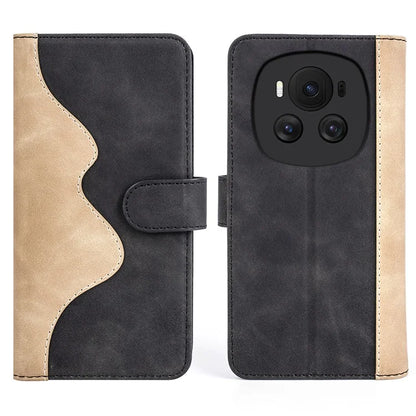 For Honor Magic6 5G Shockproof Case PU Leather Color Splicing Wallet Phone Cover