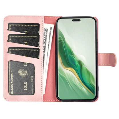 For Honor Magic6 5G Shockproof Case PU Leather Color Splicing Wallet Phone Cover